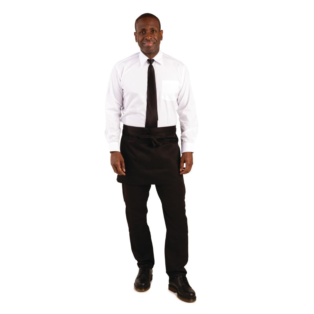 SA844 Whites Waist Apron Polycotton Black - 750x373mm - B131 (Pack 5)