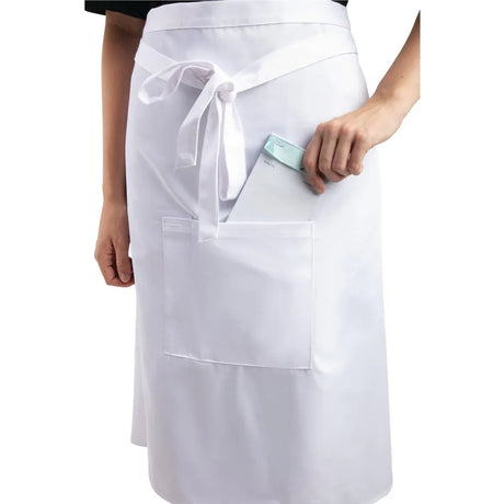 B132 Regular Bistro Apron White - JD Catering Equipment Solutions Ltd