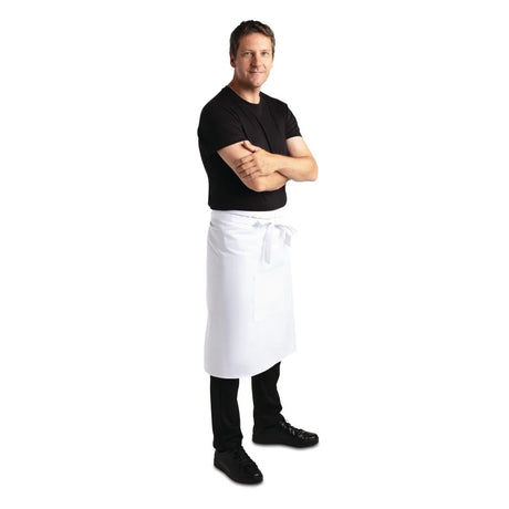 B132 Regular Bistro Apron White - JD Catering Equipment Solutions Ltd