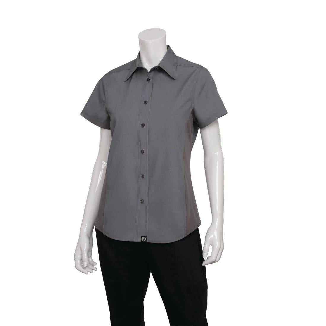 B182-XS Chef Works Womens Grey Cool Vent Chef Shirt XS