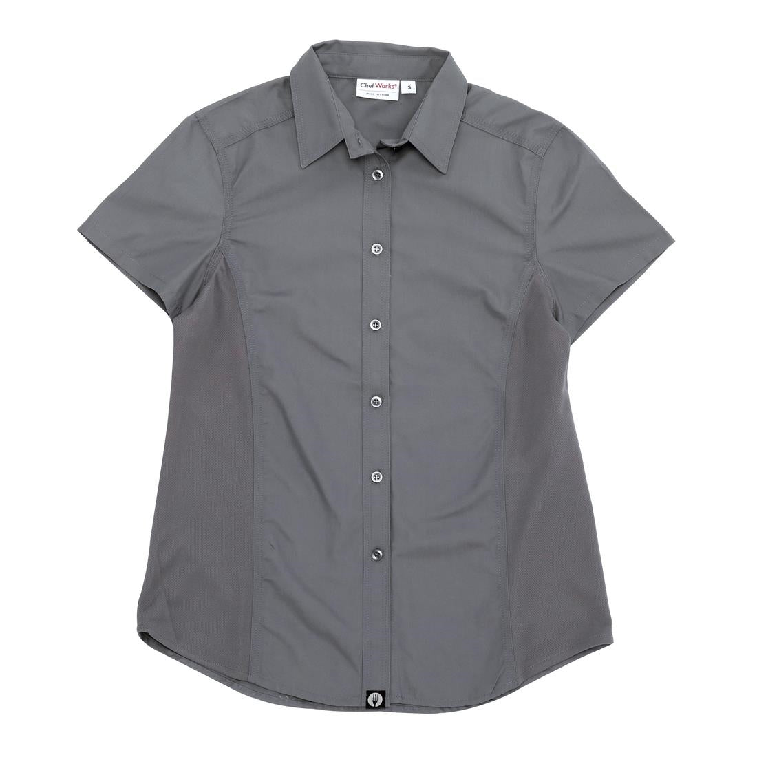 Chef Works Womens Grey Cool Vent Chef Shirt XS