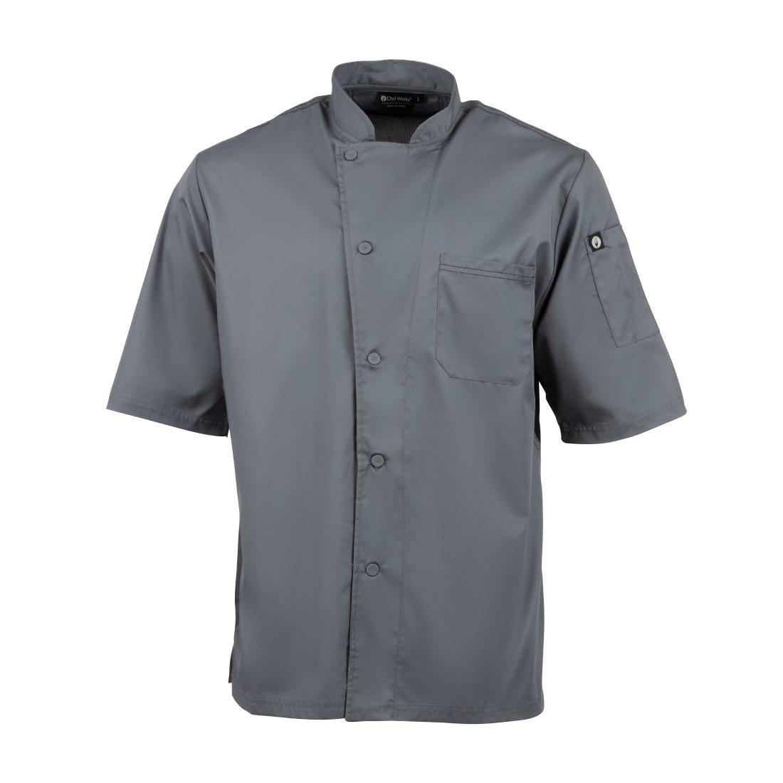 B185-L Chef Works Valais Signature Series Unisex Chefs Jacket Grey L