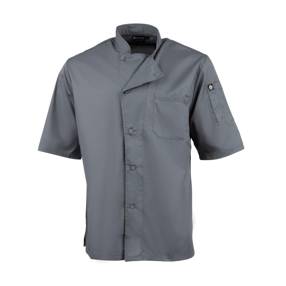 B185-M Chef Works Valais Signature Series Unisex Chefs Jacket Grey M