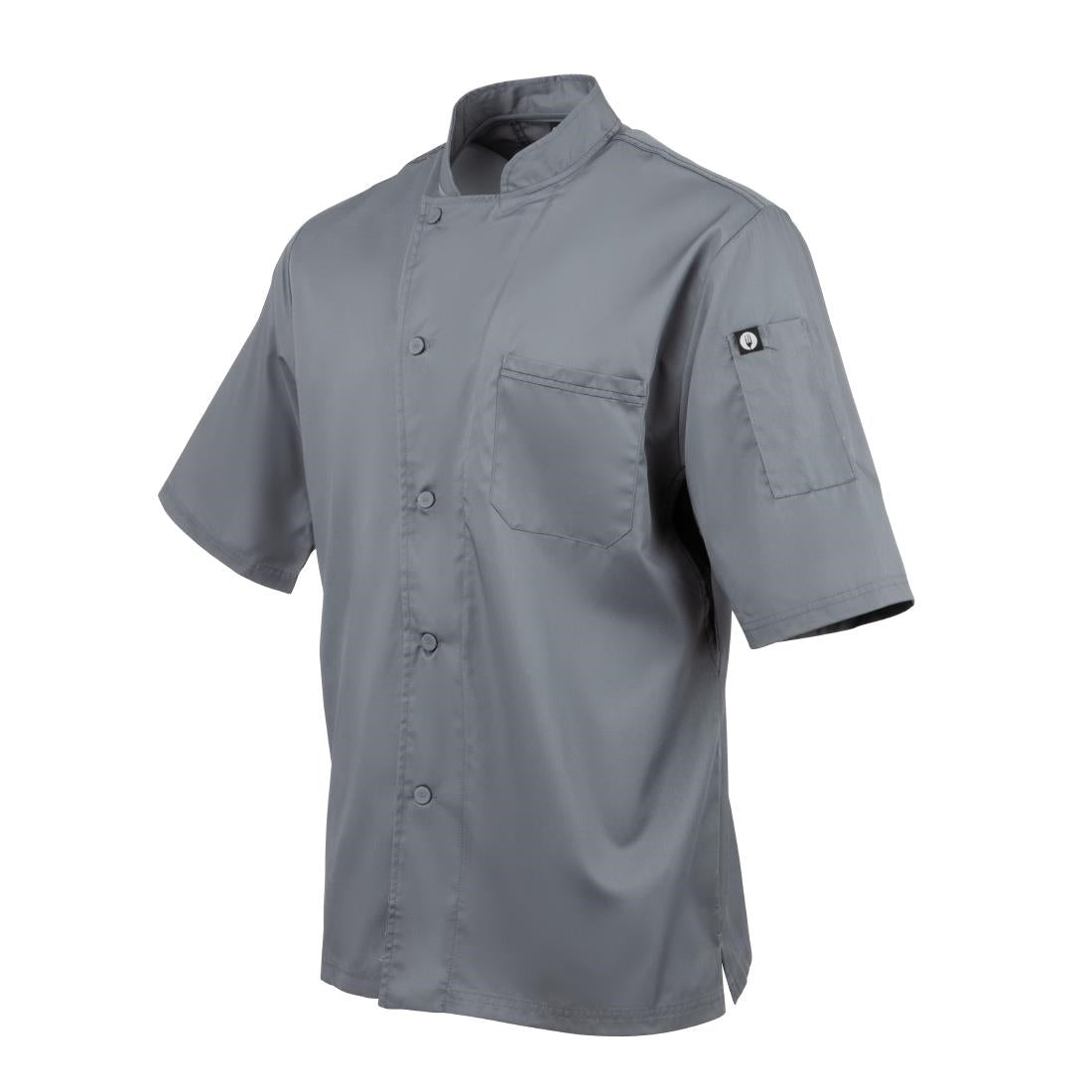 B185-S Chef Works Valais Signature Series Unisex Chefs Jacket Grey S