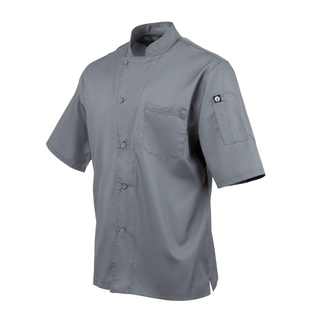B185-M Chef Works Valais Signature Series Unisex Chefs Jacket Grey M