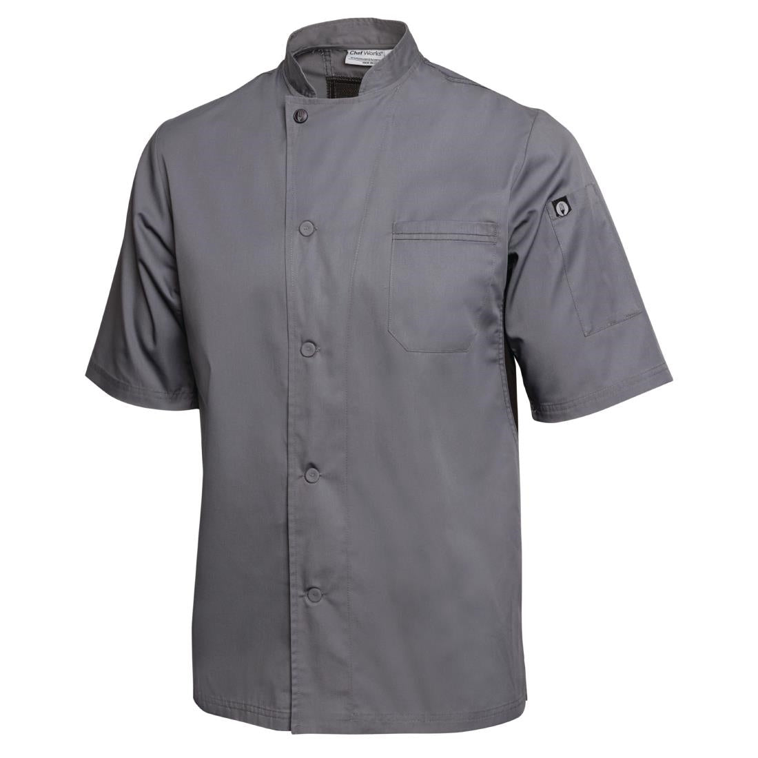 B185-S Chef Works Valais Signature Series Unisex Chefs Jacket Grey S