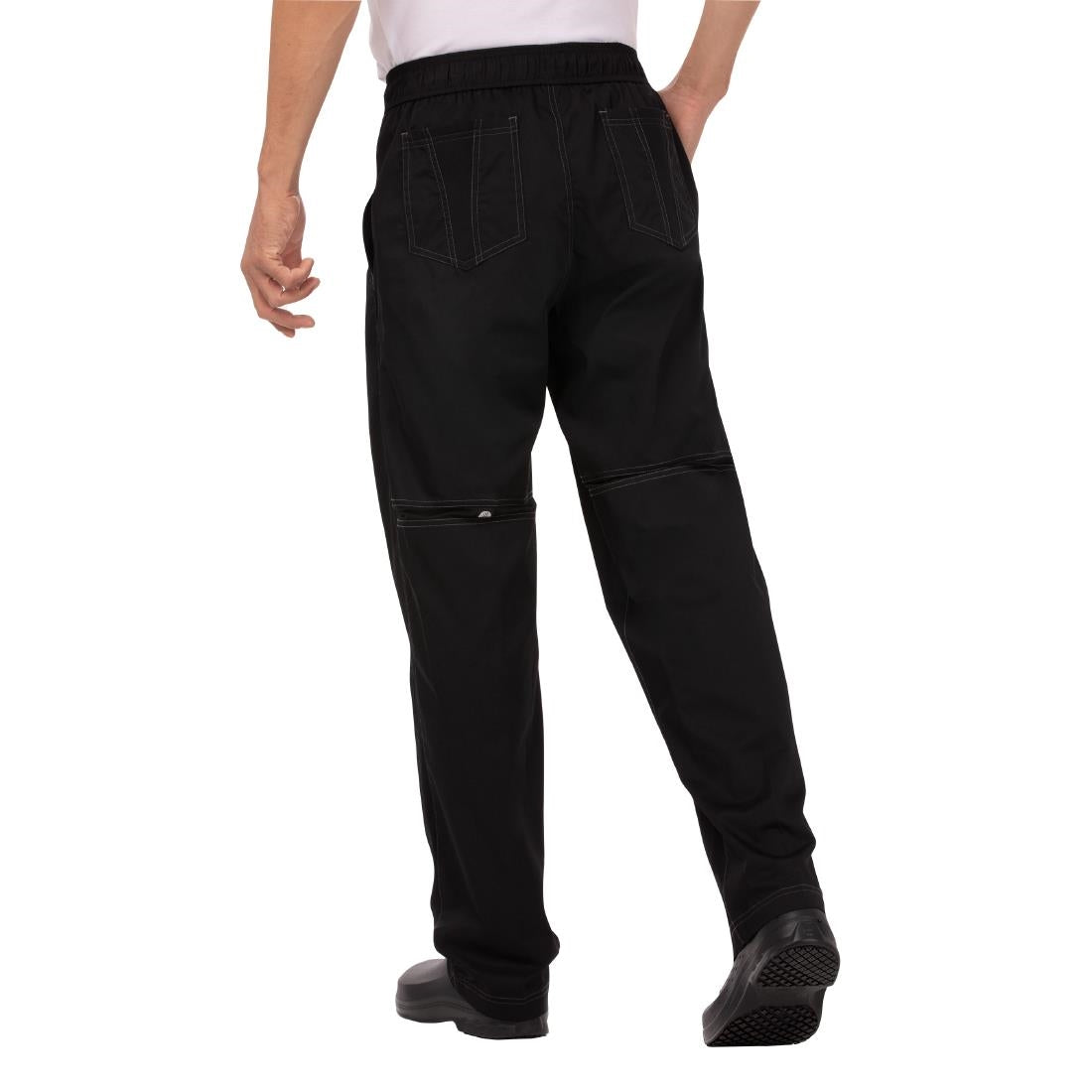 B187 Chef Works Unisex Cool Vent Baggy Chefs Trousers Black