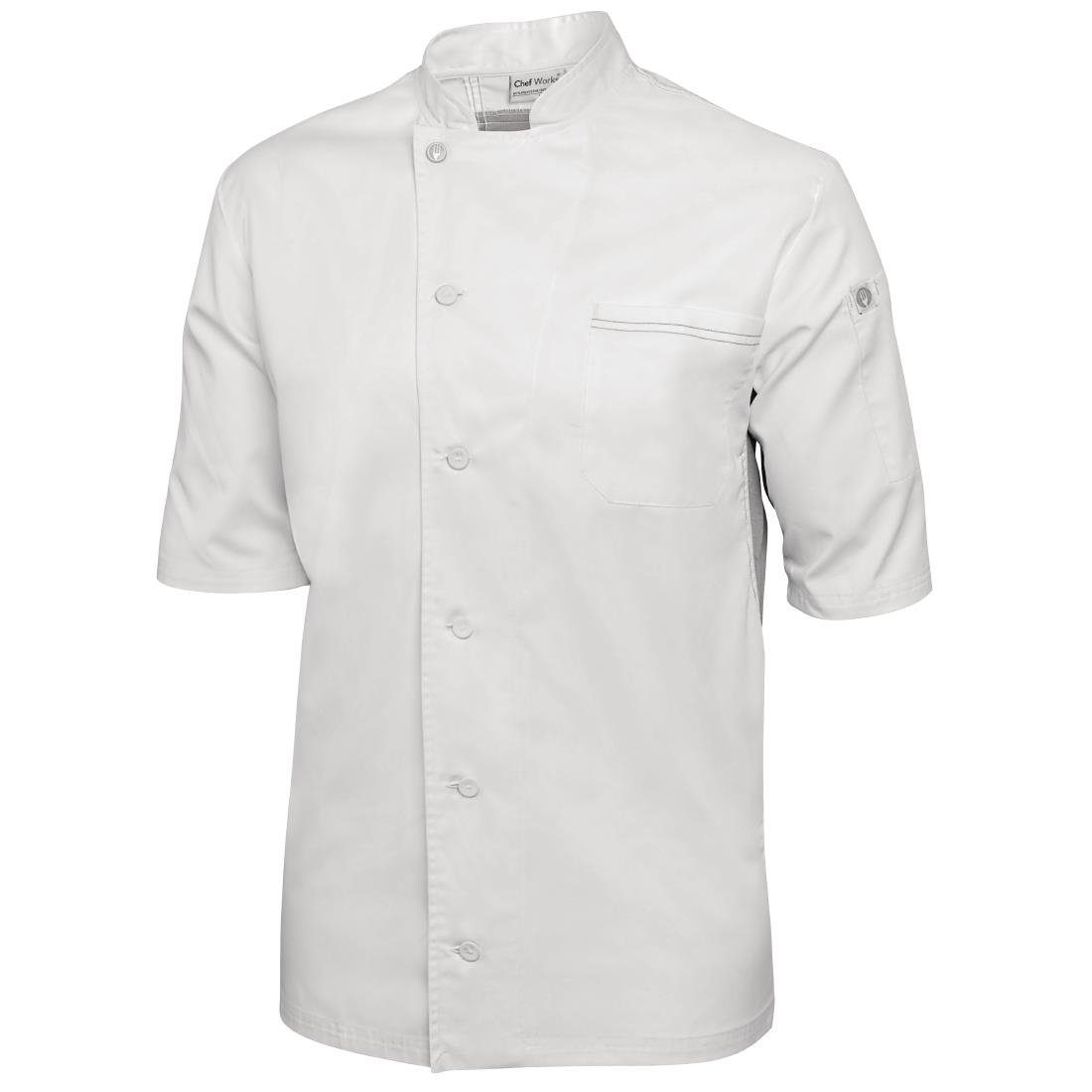 B205-L Chef Works Valais Signature Series Unisex Chefs Jacket White L