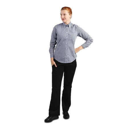B217-S Chef Works Womens Gingham Shirt Black S - JD Catering Equipment Solutions Ltd