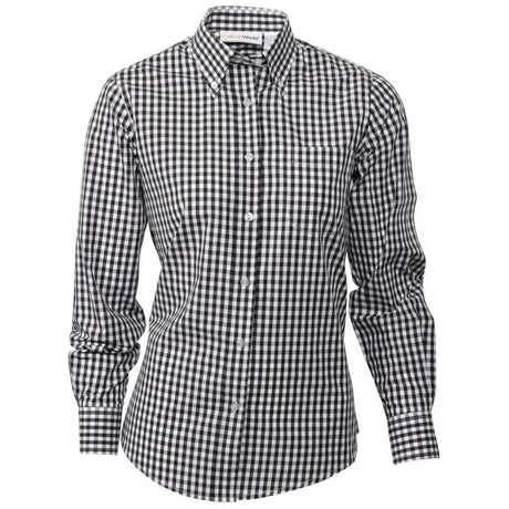 B217-M Chef Works Womens Gingham Shirt Black M - JD Catering Equipment Solutions Ltd