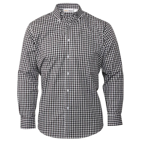 B219-XXL Chef Works Mens Gingham Shirt Black 2XL - JD Catering Equipment Solutions Ltd