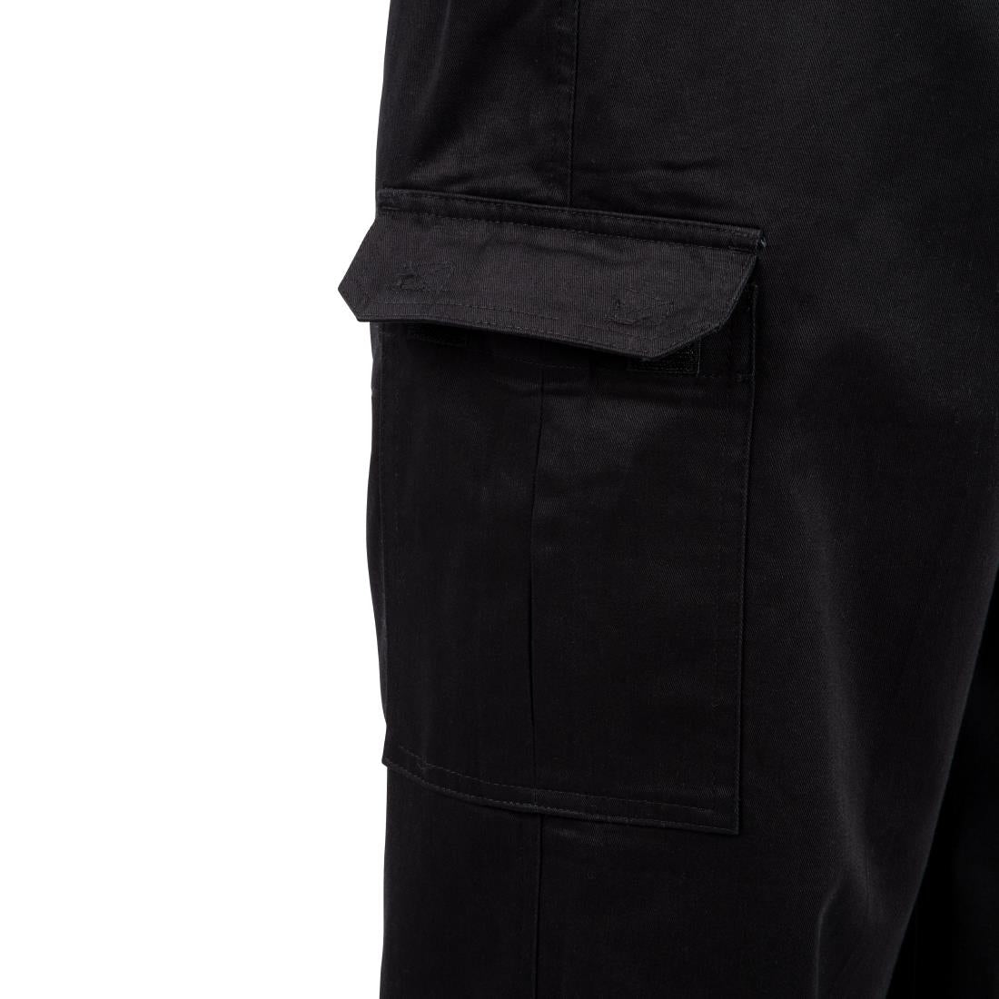 B222 Chef Works Unisex Classic Fit Cargo Chefs Trousers Black