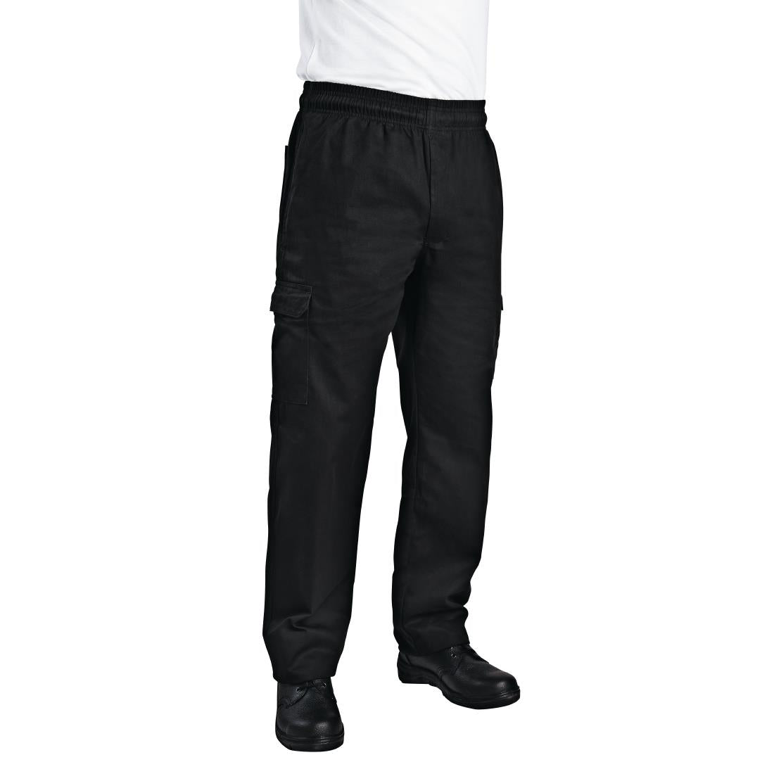 B222 Chef Works Unisex Classic Fit Cargo Chefs Trousers Black