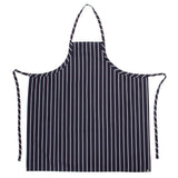 B249 Chef Works Premium Woven Bib Apron Navy and White Stripe