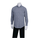 B676-XXL Chef Works Mens Dress Shirt Dark Navy Gingham 2XL - JD Catering Equipment Solutions Ltd