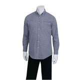 B676-XL Chef Works Mens Dress Shirt Dark Navy Gingham XL - JD Catering Equipment Solutions Ltd