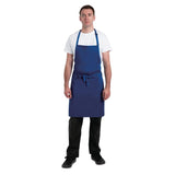 B679 Chef Works Butchers Bib Apron Royal Blue