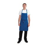 B679 Chef Works Butchers Bib Apron Royal Blue