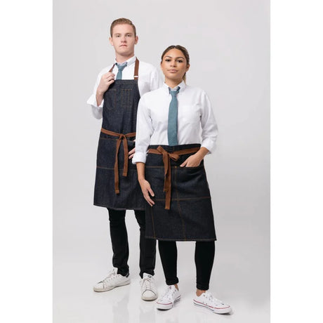 B721 Chef Works Urban Memphis Bib Apron Indigo - JD Catering Equipment Solutions Ltd