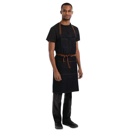 B721 Chef Works Urban Memphis Bib Apron Indigo - JD Catering Equipment Solutions Ltd