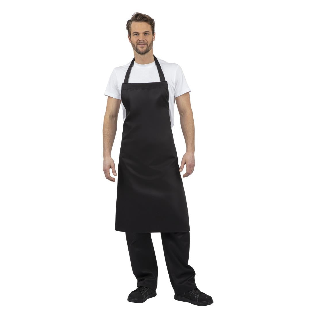 B887 Whites Polycotton Bib Apron Black XL