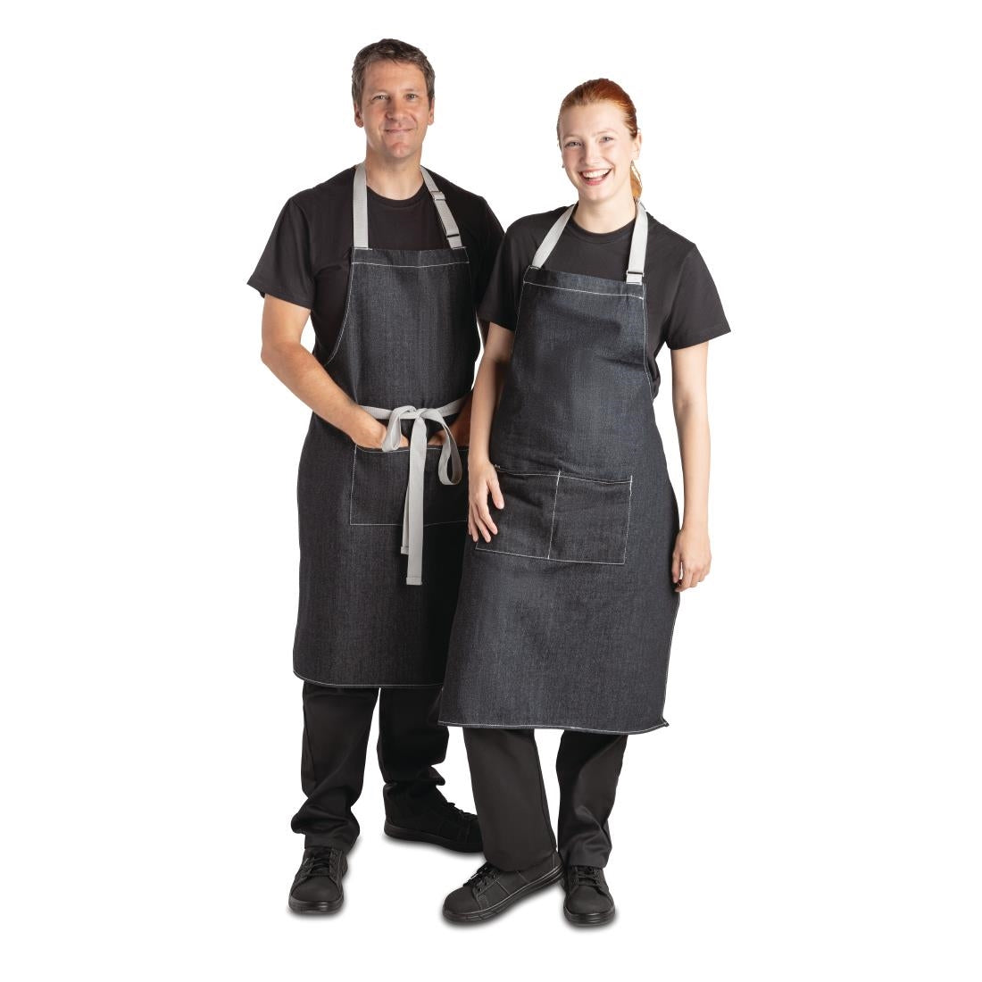 B981 Whites Southside Bib Apron Denim Black