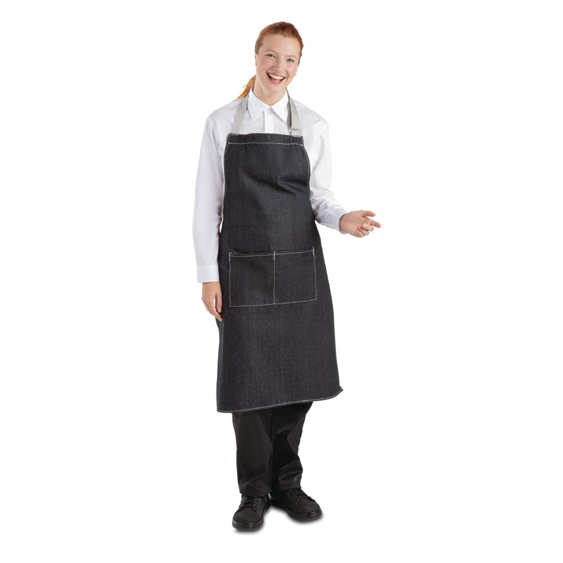 B981 Whites Southside Bib Apron Denim Black