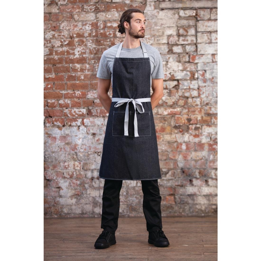 B981 Whites Southside Bib Apron Denim Black