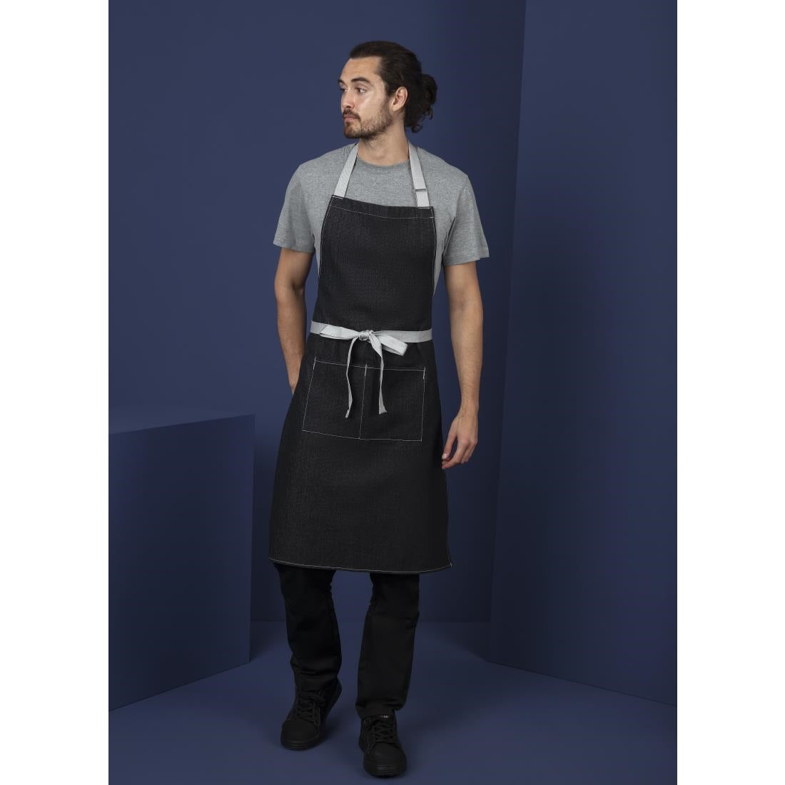 B981 Whites Southside Bib Apron Denim Black