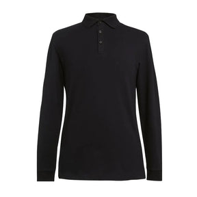 BA008-M Brook Taverner Frederick Mens Long Sleeve Polo Shirt Black Size M - JD Catering Equipment Solutions Ltd