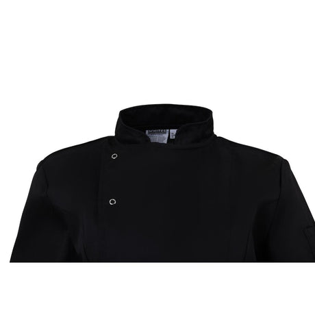 BA110-XS Whites Ladies Fitted Chef Jacket Black Size XS