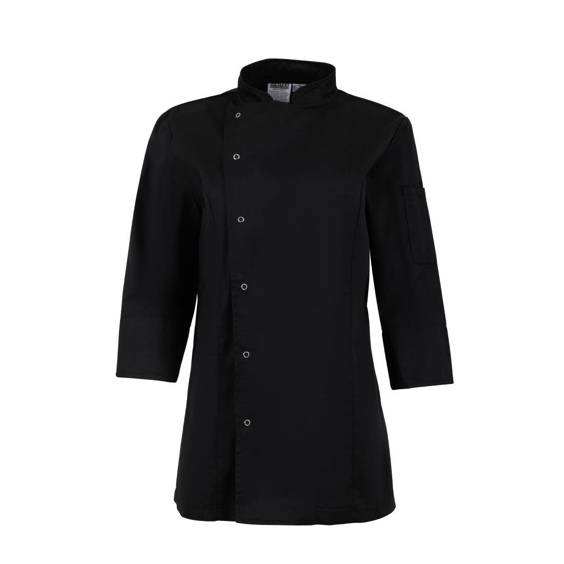 BA110-XS Whites Ladies Fitted Chef Jacket Black Size XS