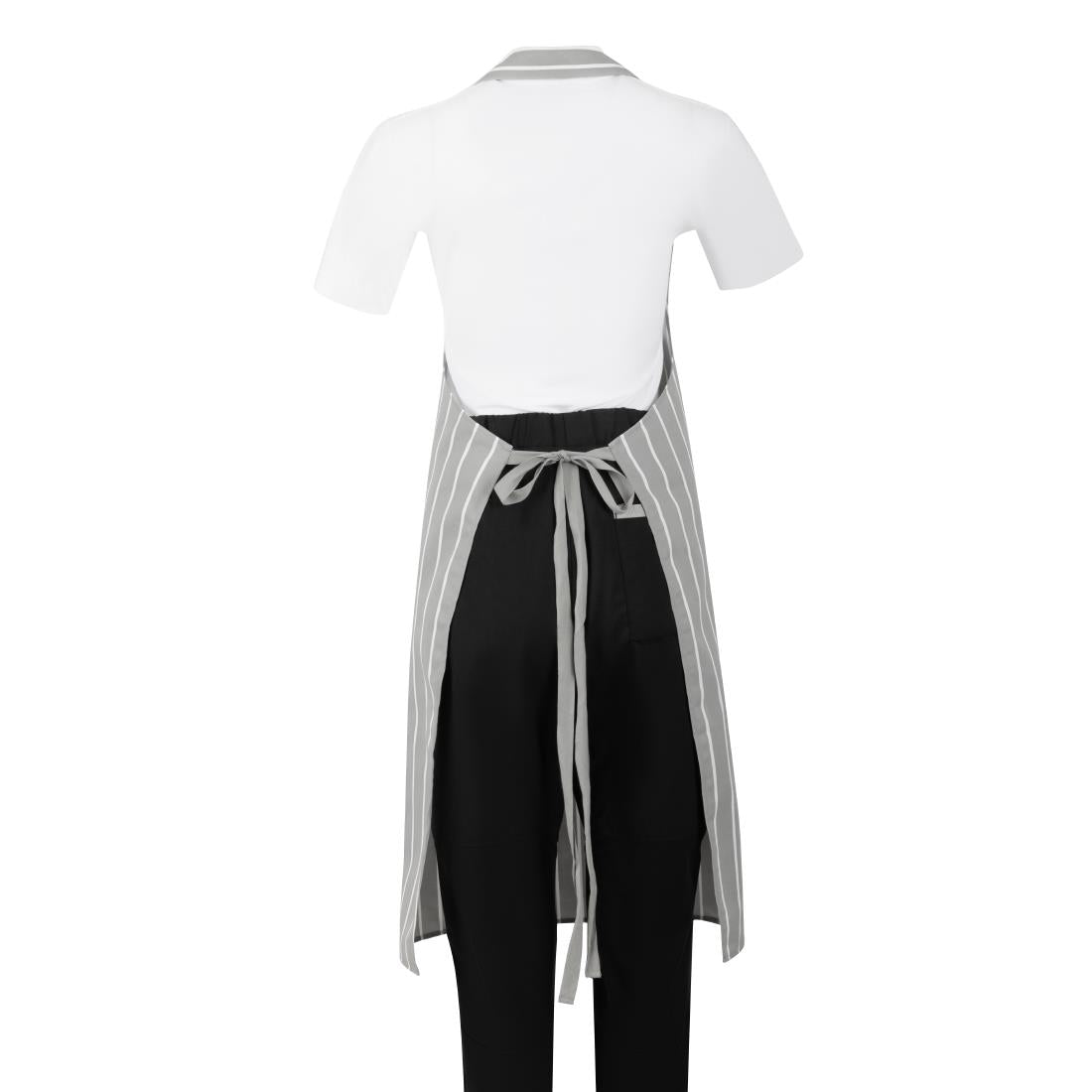 Whites Butchers Stripe Bib Apron Grey/White