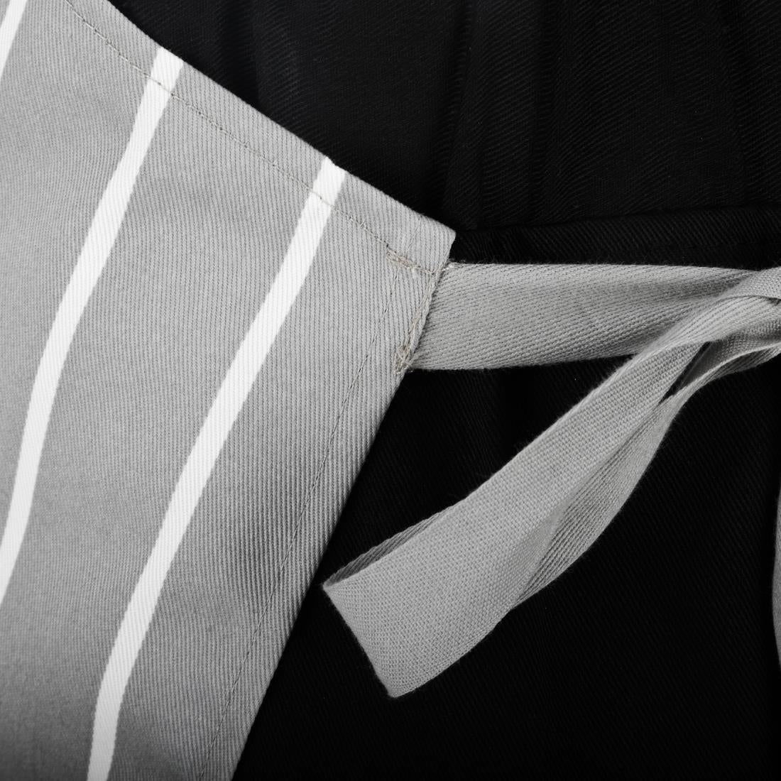 Whites Butchers Stripe Bib Apron Grey/White