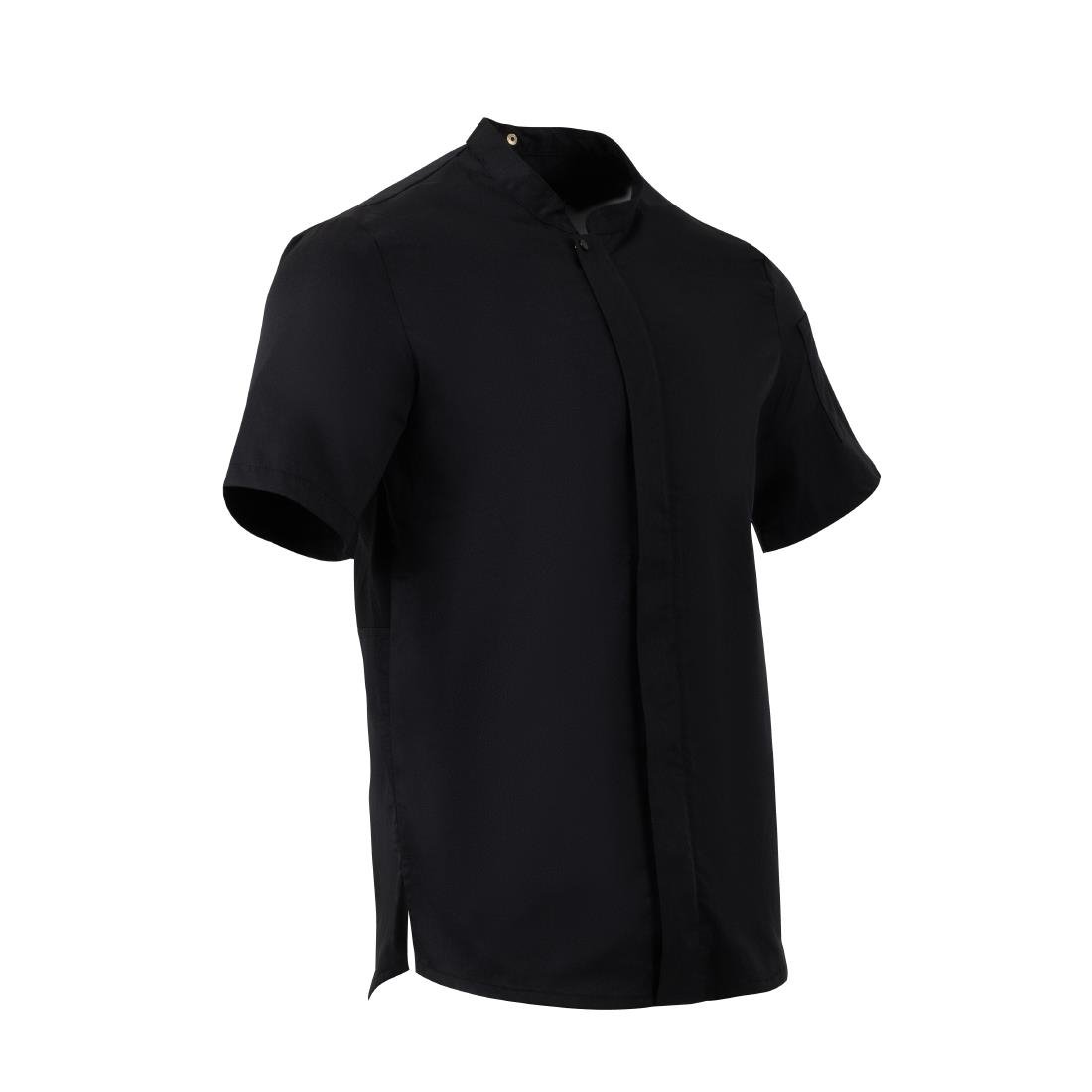 BA115-S Southside Harlem Short Sleeve Chef Jacket Black Size S