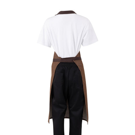 BA119 Southside Bib Apron Denim Tan (Brown Ties) - 700x1000mm