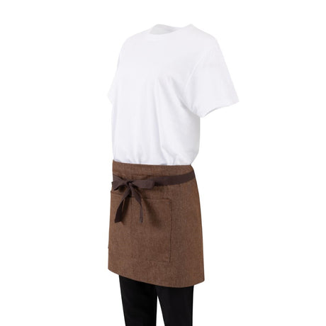BA121 Southside Waist Apron Denim Tan (Brown Ties) - 700x430mm