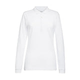 BA141-L Brook Taverner Anna Womens Long Sleeve Polo Shirt White Size L