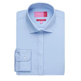 BA147-12 Brook Taverner Ladies Long Sleeve Palena Shirt Blue Size 12 - JD Catering Equipments Ltd