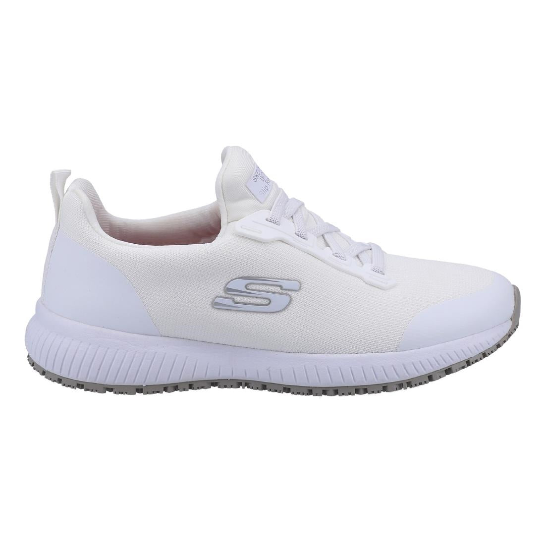BA154-37 Skechers Womens Slip Resistant Squad Trainers White 37