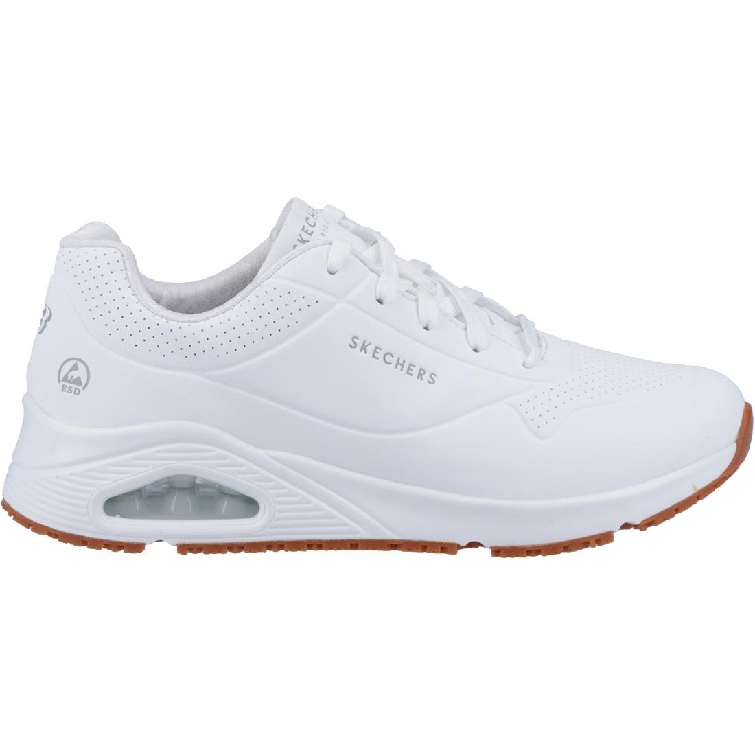 BA155-40 Skechers Womens UNO Slip Resistant Trainers 41 White