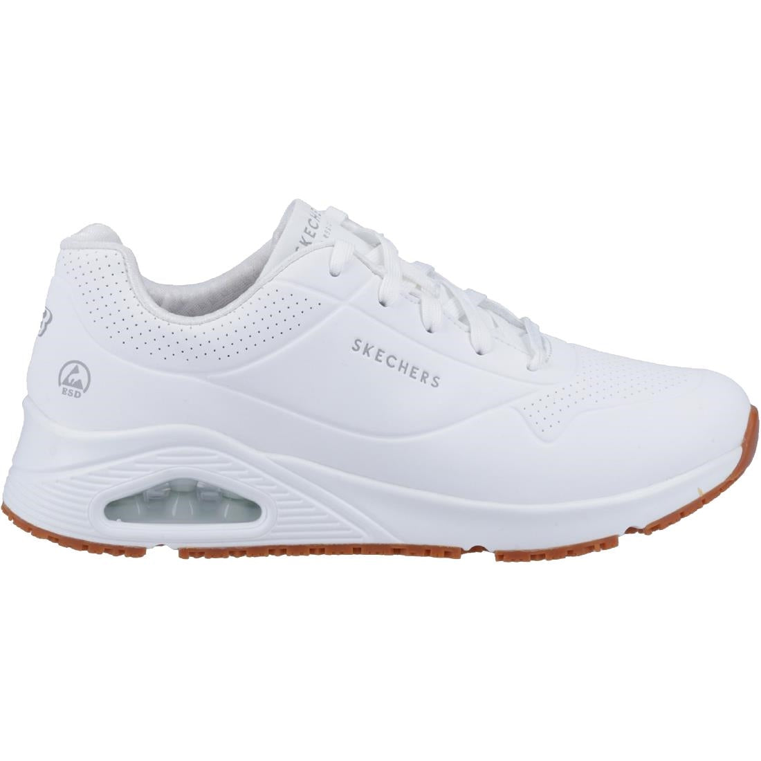 BA156-41 Skechers Mens UNO Slip Resistant Trainers 41 White