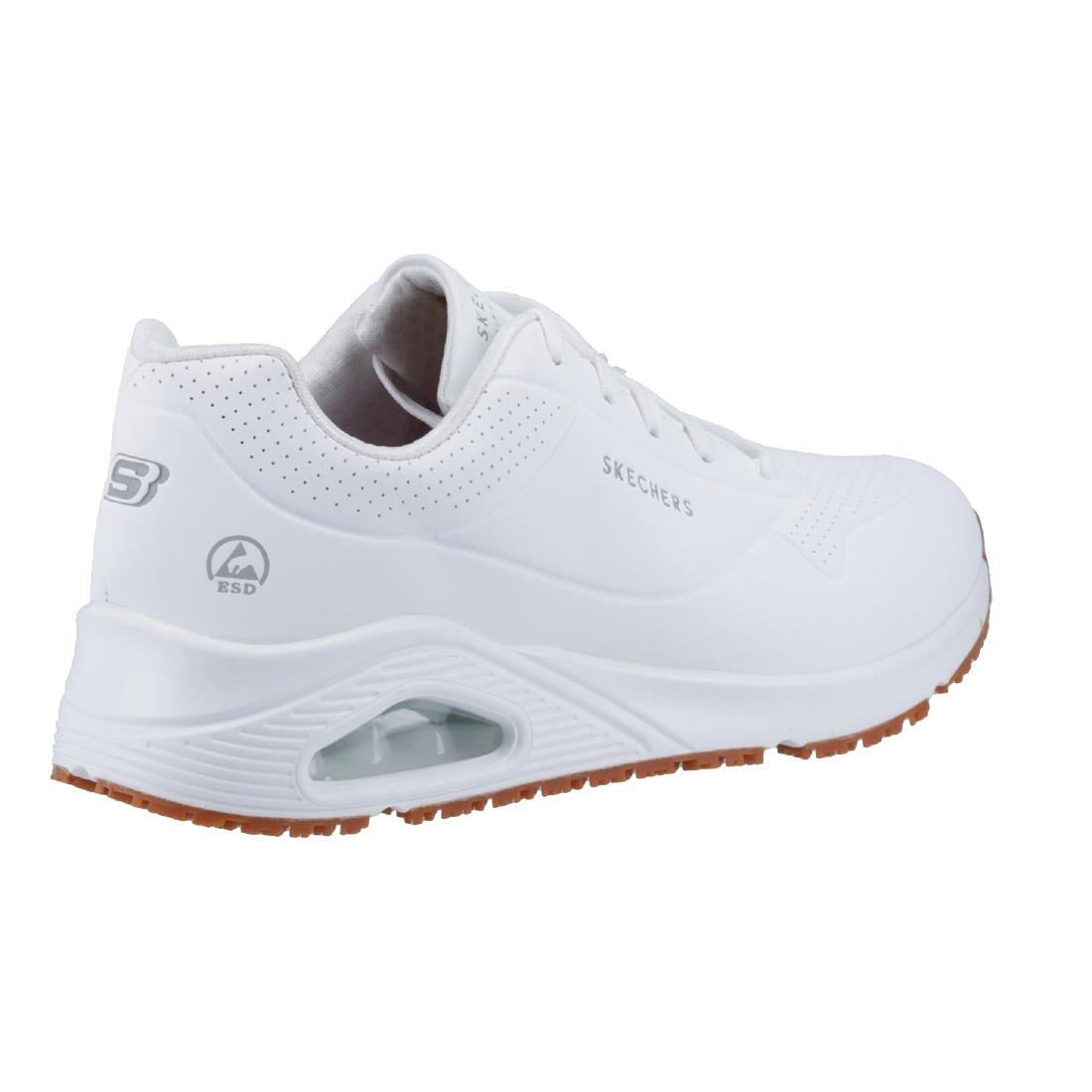 BA156-46 Skechers Mens UNO Slip Resistant Trainers 46 White