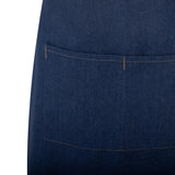 BA158 Southside Short Length Bib Apron Denim Blue with Tan Ties