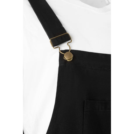 BA172-L Southside Bib & Brace Cotton Canvas Dungarees Cotton Black L