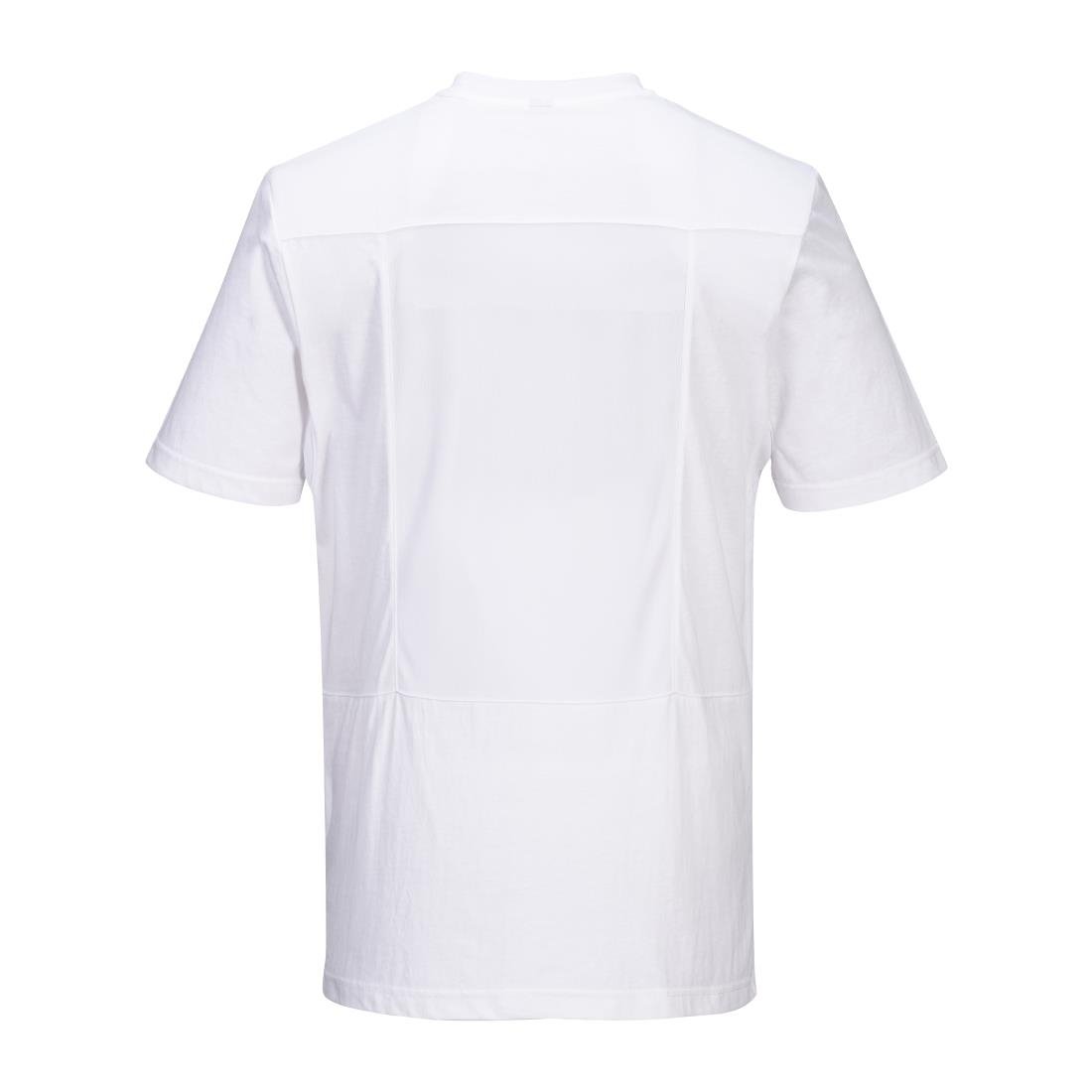 BA189-M Portwest Chef T-Shirt Mesh White Size M