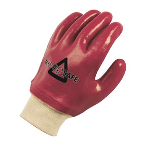 KeepSAFE PVC Fully Coated Knit Wrist Red Glove Size 10