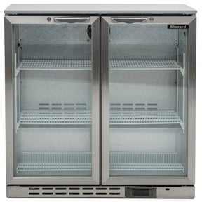 Blizzard Double Hinged Glass Door Bottle Cooler BAR2SS - JD Catering Equipment Solutions Ltd
