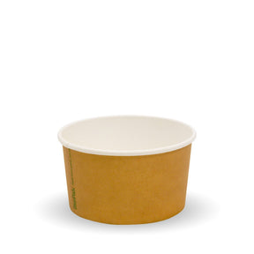 Paper PLA Lined Ice Cream BioCup - 90ml/3oz - 1000/ctn - printed kraft-look - BioPak commercial catering consumable