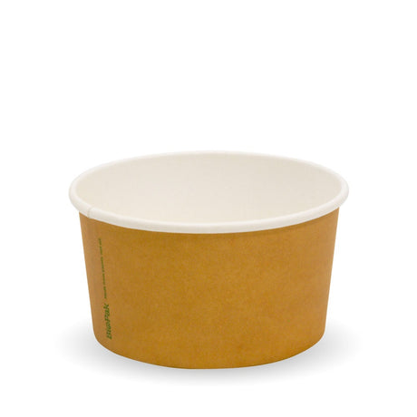 Paper PLA Lined Ice Cream BioCup - 150ml/5oz - 1000/ctn - printed kraft-look - BioPak commercial catering consumable